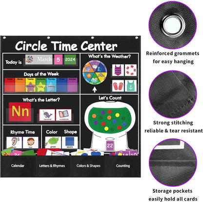Visible Learning Classroom Pocket Chart - Reusable Dry Erase Learning Goals Board, Motivational Incentive Chart for Learning Goals, Behavior Tracking & Centers Rotation, Homeschool(Black)