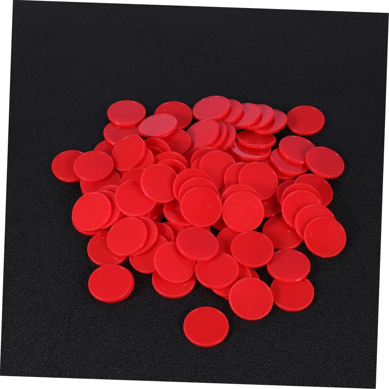 Hemoton 200Pcs Colorful Counting Chips Plastic Bingo Game Tokens for Math Learning Fun Activities for Home School Classroom Use Red Round Pieces