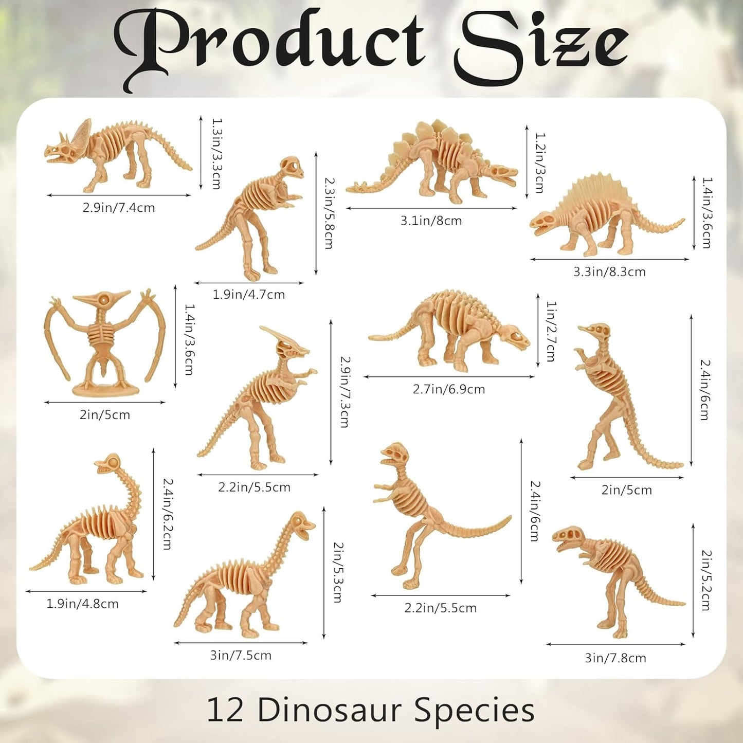 30 PCS Dinosaur Fossil Skeletons, Assorted Dinosaur Skeleton Toys Figures for Science Play Dino Sand Dig Party Favor Decorations (Dino skeletonD)
