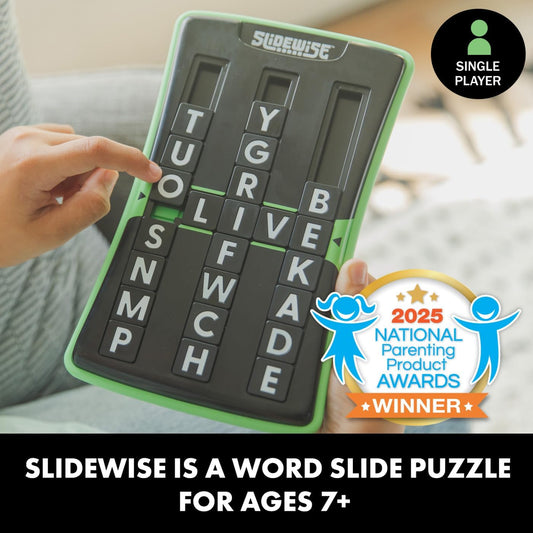 Educational Insights Slidewise - Word Games and Brain Teaser Puzzles for Kids 8-12, Kids Slide Puzzle Game, Travel Size Handheld, Single Player Brain Teasers for Adults, Teens, and Children