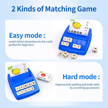 Matching Letter Games for Kids Ages 4-8,Learning & Education Toys for Preschool Boys Girls Spelling/Reading/Math Learning/Word Recognition,Birthday Gifts Educational Toys for Kindergarten Kids, Purple
