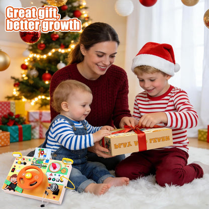 Konijiwa Busy Board - Montessori Toys for 1-3 Years Old Boys & Girls | Sensory Toys for Kids with Autism | Toddlers Learning Activity for Early Development (Busy Board v2)
