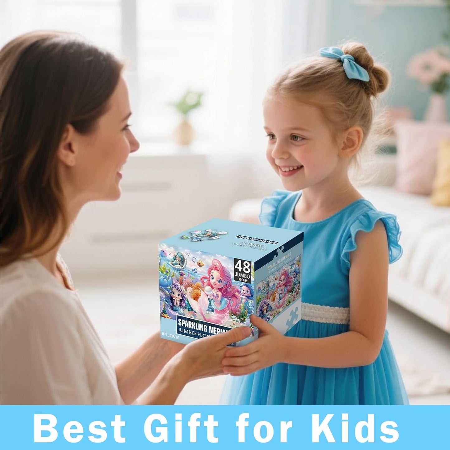 Jumbo Floor Puzzle for Kids,48 Piece Unicorn Large Jigsaw Puzzles,Puzzle for Toddler Ages 3-5,Fun Educational Preschool Learning Toy Easter Gift for Boys & Girls Ages 4-8