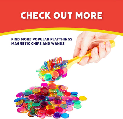 POPULAR PLAYTHINGS 500 Steel Ringed Bingo Chips - Durable Metal Edge Counting Chips for Classroom Learning, Bingo Games, and Educational Activities