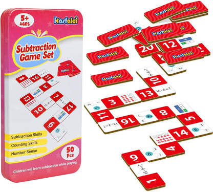 Kasfalci Multiplication Dominoes Set,Math Manipulatives Games for Kids,Counting Toy,Learning Games,Preschool Learning Activities,Homeschool Supplies,Kindergarten Classroom Must Haves,1st 2nd 3rd Grade