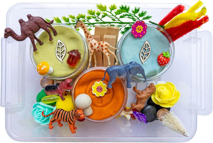 Play Dough Kit, Sensory Kit,Non-Toxic PlayDough, Sensory Motor Aids Gift for Kids, Sensory Play Set, Fine Motor Activity (Dinosaur Play Dough Kit)