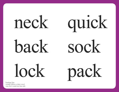 Basic Phonics Flashcards - Abeka Kindergarten 1st and 2nd Grade 1, 2 Phonics Reading Program Teaching Aid Flash Cards