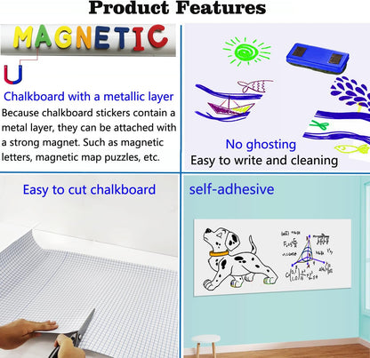 Magnetic Whiteboard Wall Arch Decal 39.3"x17.5" Adhesive Magnetic Dry Erase White Board Sticker with 36 Magnet Letter Removable Contact Paper Peel and Stick Whiteboard Wallpaper Roll