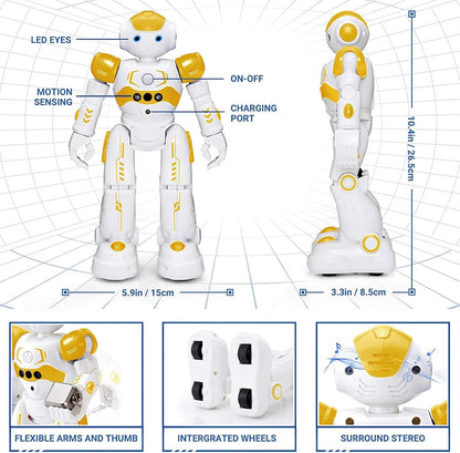 KingsDragon RC Robot Toys for Kids, Gesture & Sensing Programmable Remote Control Smart Robot for Age 3 4 5 6 7 8 Year Old Boys Girls Birthday Gift Present