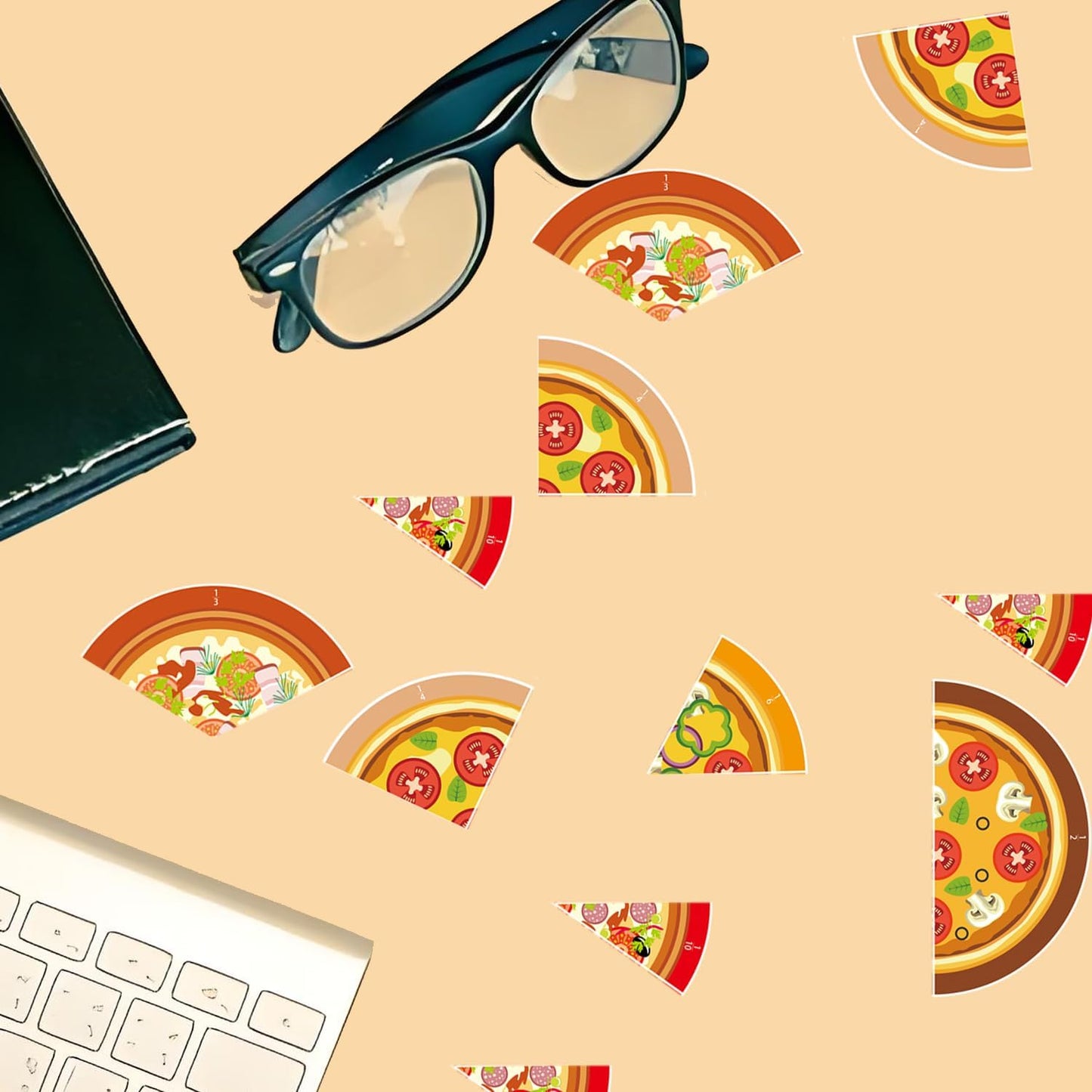 Pizza Fraction Set Classroom Math Learning Tool Pizza Fraction Learning Visualization Card or Multi-Player Challenge of Homeschool Math Activity (Card Payment)
