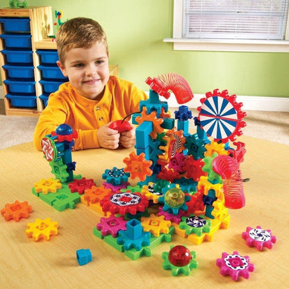 Learning Resources Gears Lights & Action Building Set, STEM Activities, Fine Motor Skills, Toddler Explorer Kit, Science and Construction, Boys and Girls Gifts, 121 Pieces, Ages 5 and Up