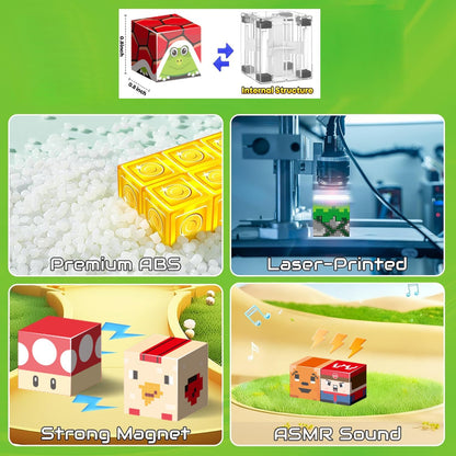 100 PCS 0.8 Inch Magnetic Blocks, STEM Montessori Stacking, Magnetic Building Blocks for Boys & Girls Age 3-8, Educational Stacking Magnets Cubes for Creativity, Birthday Gift for Ages 4-10