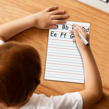 4-Pack Mini Dry Erase Boards, 6"x9" Double-Sided Lined Whiteboards for Students, Teachers – Reusable Boards for Math, English, Handwriting Practice, Ideal for Classroom & Homeschool Learning