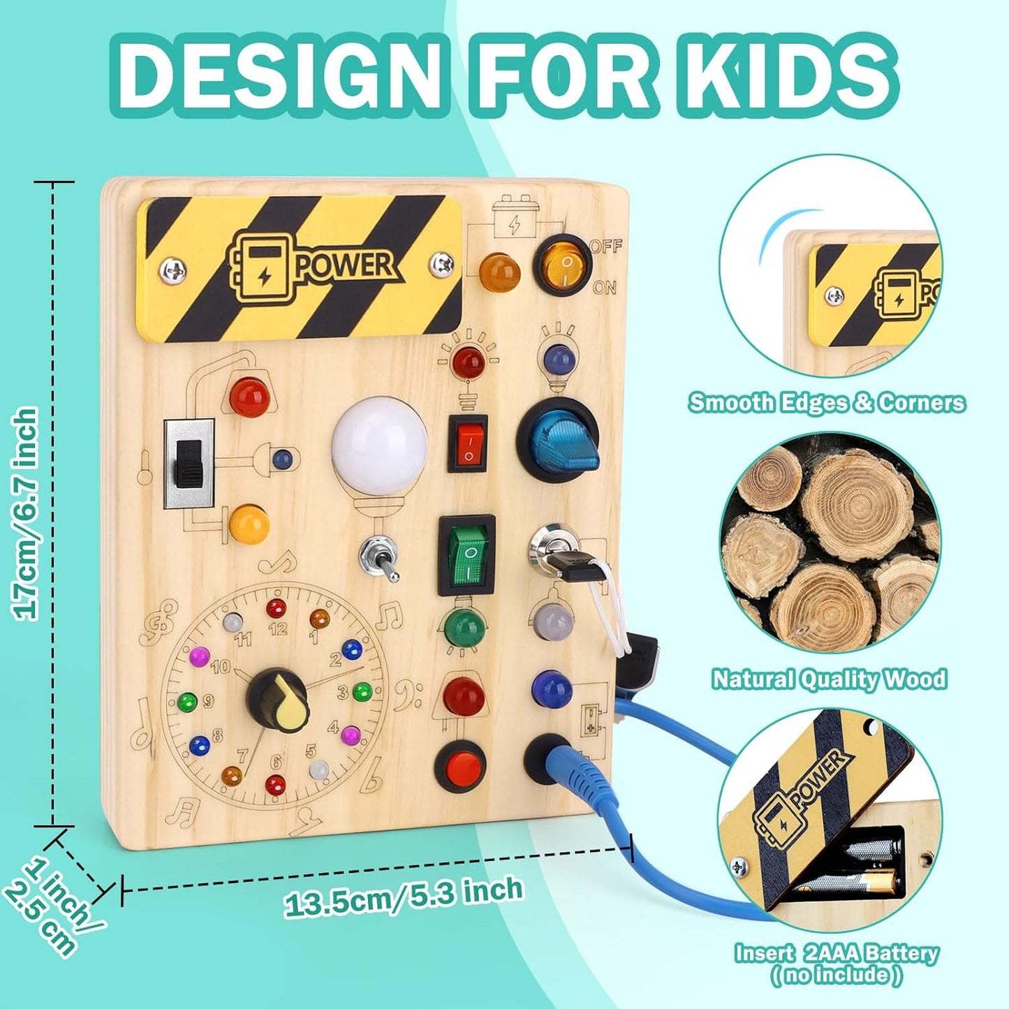 Hoarosall Montessori Busy Board - Sensory Toys for 1-3 Year Old Boys & Girls,Travel Educational Learning Activities for Toddlers,Sensory Toy for Kids with Autism