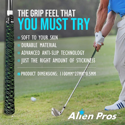 Alien Pros Golf Grip Wrapping Tapes - Innovative Golf Club Grip Solution - Enjoy a Fresh New Grip Feel in Less Than 1 Minute