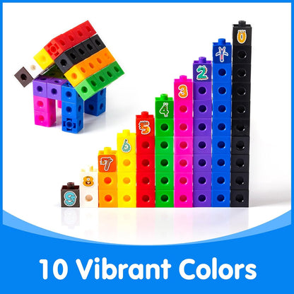 Number Block - Set of 100-78 Pcs Translucent Lowercase Letters - Educational Math Cubes for Kids Ages 4-8 - Counting Blocks for Math