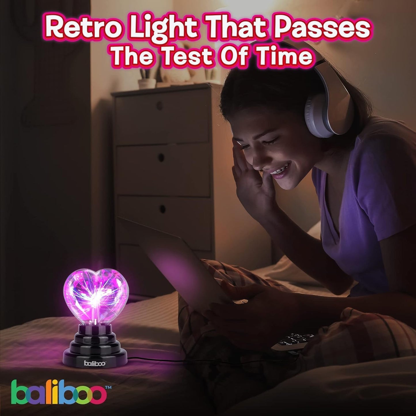 BALIBOO 3" Mini Plasma Ball Light – Touch Activated Lightning Globe – USB and Battery Powered Plasma Globe Lamp – Interactive Science Static Electricity Ball