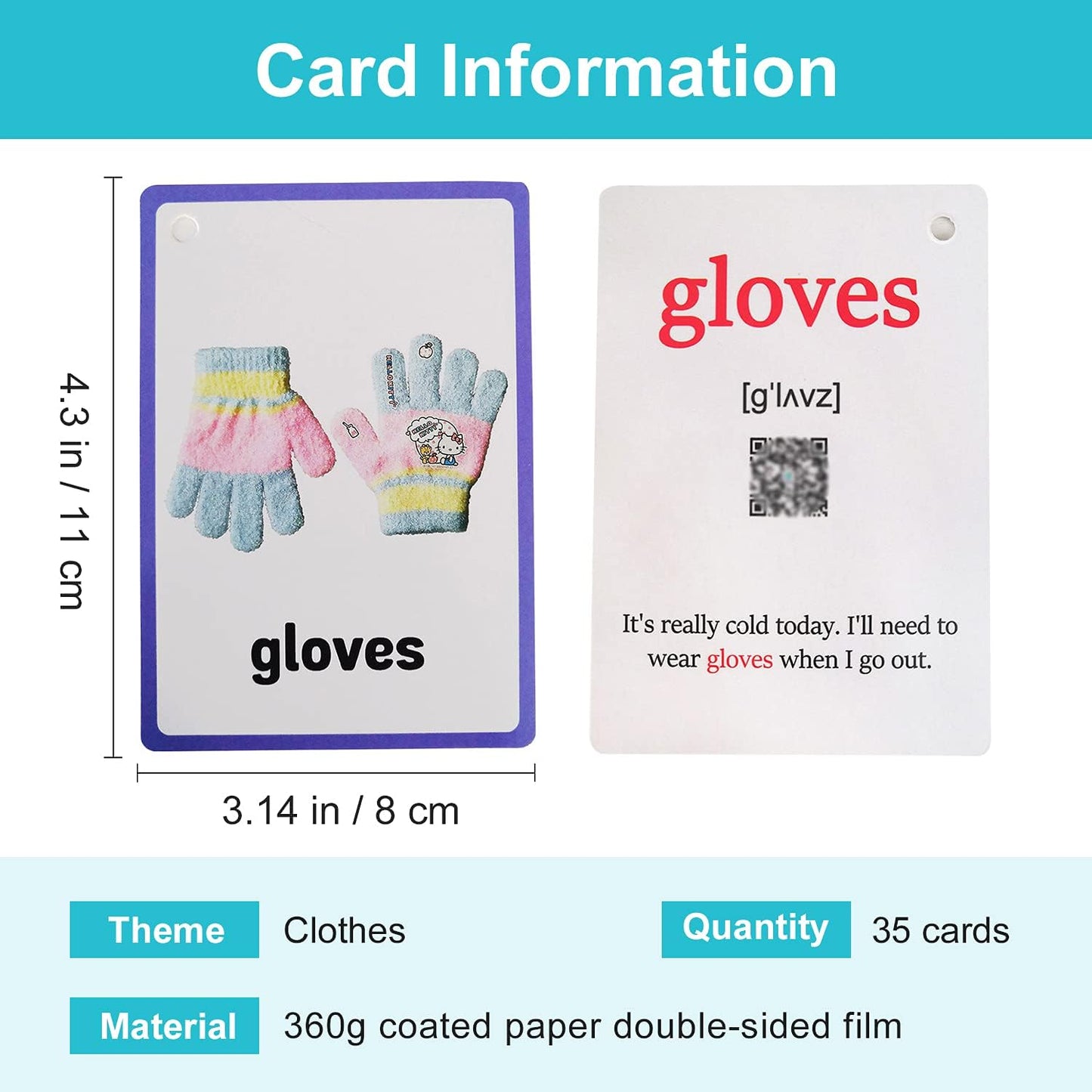 Lilias Body Parts Flash Cards, Toddler & Preschool Learning Toys, Kindergarten Learning Supplies, 4.3 x 3.14 Inch, 34 Cards