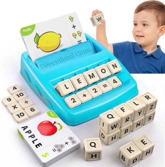 Matching Letter Games for Kids Ages 4-8,Learning & Education Toys for Preschool Boys Girls Spelling/Reading/Math Learning/Word Recognition,Birthday Gifts Educational Toys for Kindergarten Kids, Purple