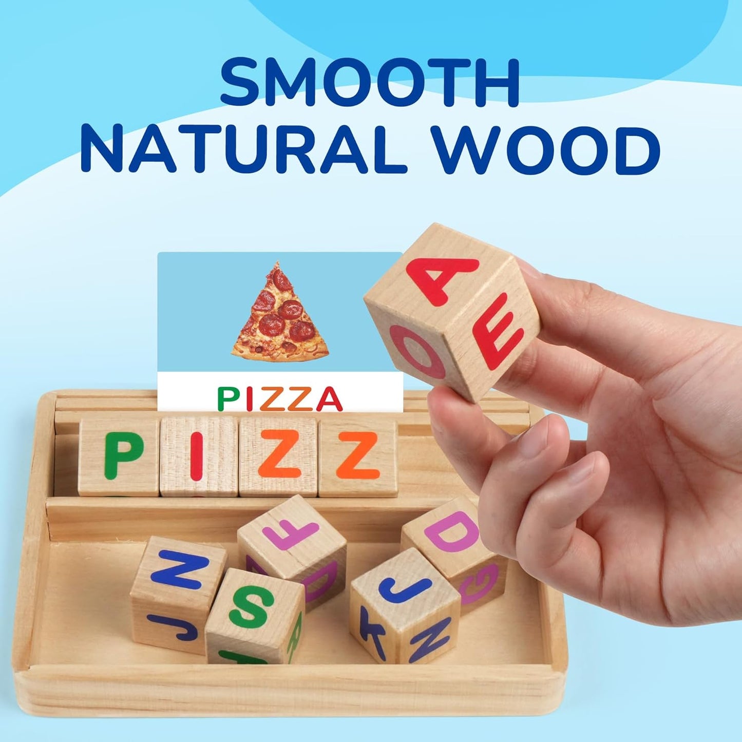 BenBen Spelling Games, 224 Flashcards, 208 Wood Letter Tiles, 1-4 Players, Learning Games for Kids 4-8, Educational Toys for Kindergarten 1st 2nd Grade, Preschool Classroom Must Haves
