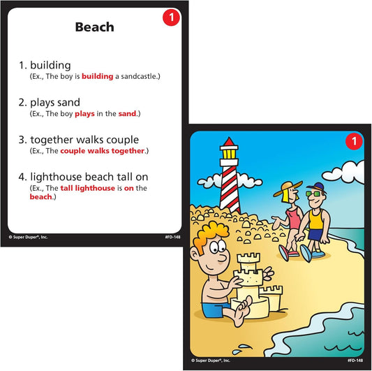 Super Duper Publications | Sentence Building Fun Deck | Speech Therapy Flash Cards for Grammar | Educational Learning Materials for Children