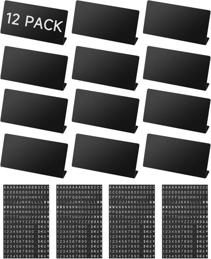 Mini Magnetic Letter Display Signs – Chalkboard-Style Reusable Food Price Labels | 6 Metal Boards + 450 Magnetic Characters for Bakery, Café, Dessert Shop, Deli & Catering Use
