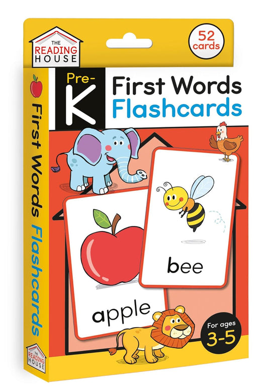 First Words Flashcards: Flash Cards for Preschool and Pre-K, Age 3-5, Learning to Read, Sight Word, 52 First Words in Preschool and Kindergarten, Phonics, Memory Building (The Reading House)