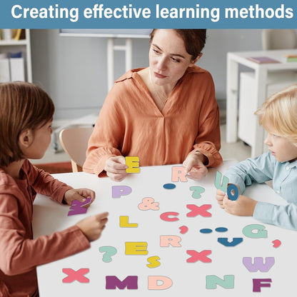 Qyeahkj 103 Pcs Glitter Silver Magnetic Letters - 2'' Alphabet Letters Kit for Classroom, Whiteboard, Fridge, Teachers & Preschool Learning