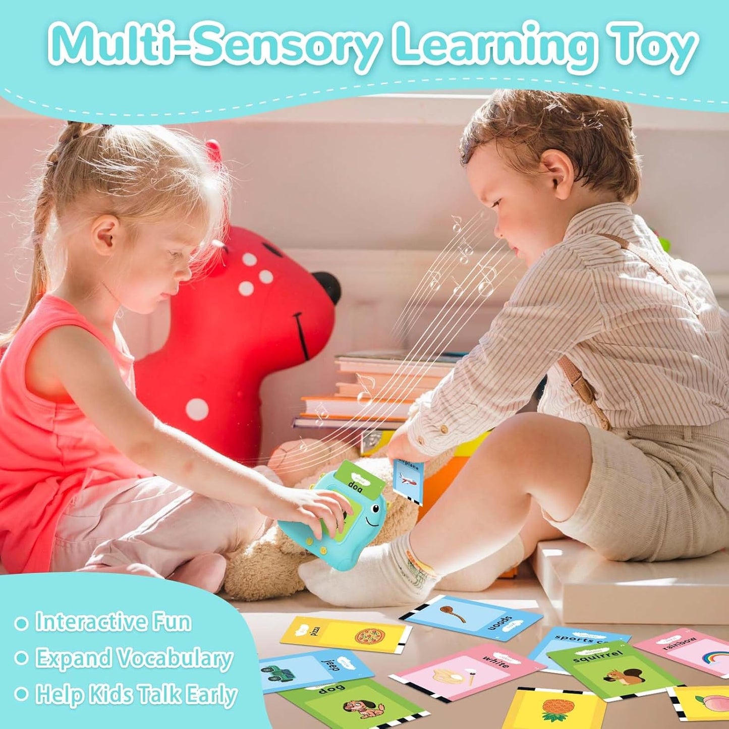 Alotwan Toddler Toys Talking Flash Cards with 510 Sight Words, Montessori Learning Toys for Toddler 1-3 2-4, Autism Sensory Speech Therapy for Boys Girls 2 3 4 5 6 Year Old Kids Gifts