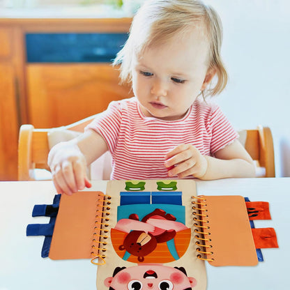 Learn to Dress Boards, Educational Shoe Tying Practice for Kids Learn to Button, Buckle, Zip, Snap, Multilayered Montessori Toys for Preschool Toddler 3-8 Years Old, Girl