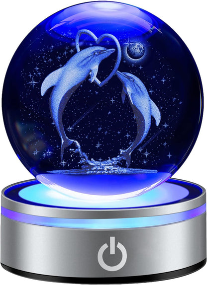 IFOLAINA 3D Solar System Crystal Ball Model Gift Space Astronomy Gift Planets Multicolor Universe Globe Ball Science Astrophysics Gift Night Light Kids Bedroom Adults Gift