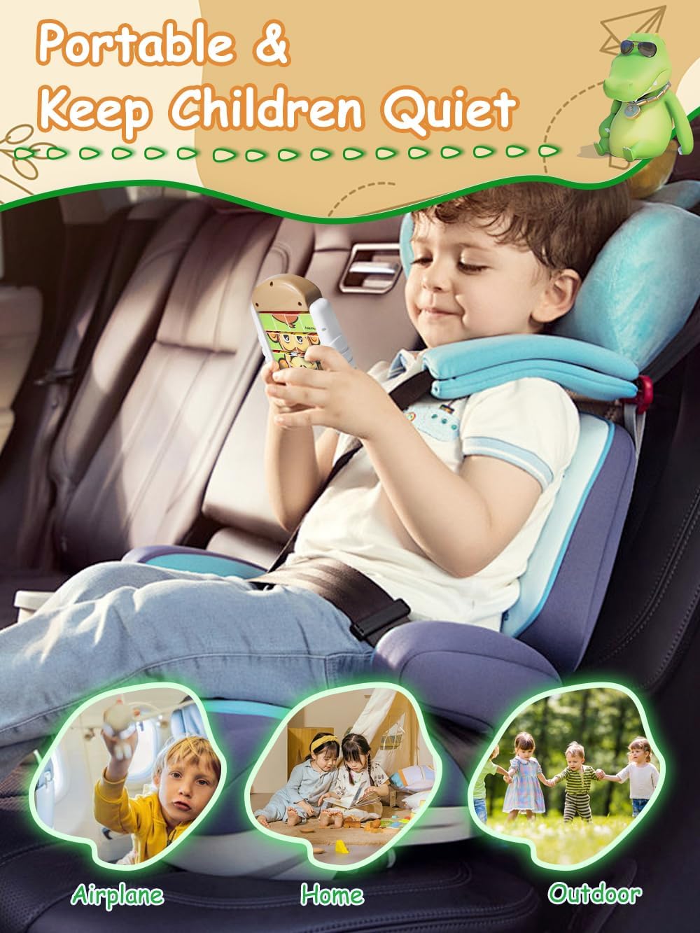 16-Piece Rotating Puzzles for Kids 4-6, Toddlers Puzzles 2-4, Road Trip, Airplane Activities Game, Travel Toys - Brain Teaser, Fine Motor Skills, Birthday Gifts Boys & Girls - Transportation
