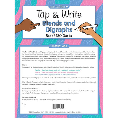 Really Good Stuff Tap and Write CVC Words - 120 Cards
