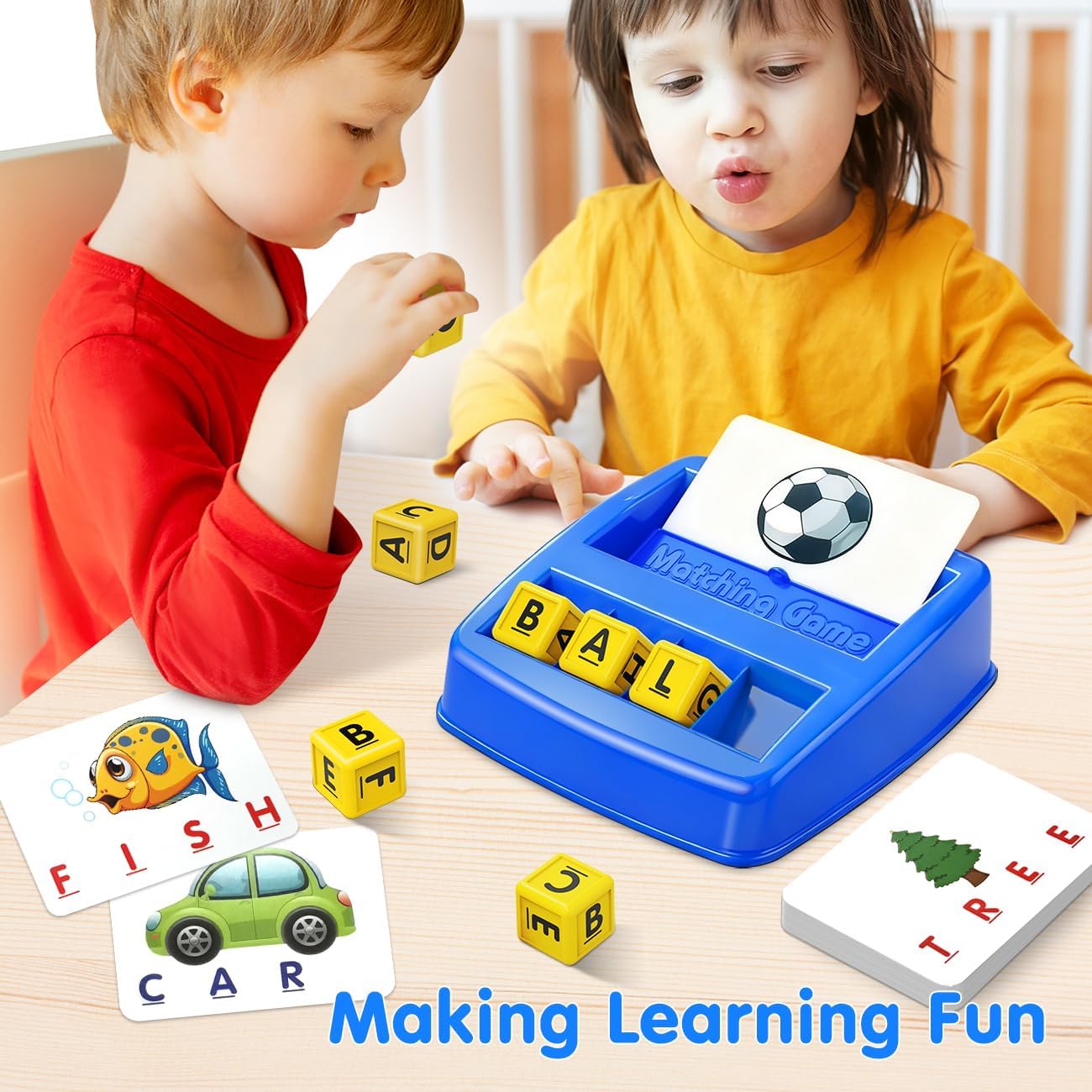 Matching Letter Game for 3 4 5 Year Old Girls Gifts, ABC Learning Toys for Kids Age 3-5, Educational Spelling Games Toys for Toddler Age 4-8, Preschool Birthday Gifts for 2 3 4 5 Year Old Boys Girls