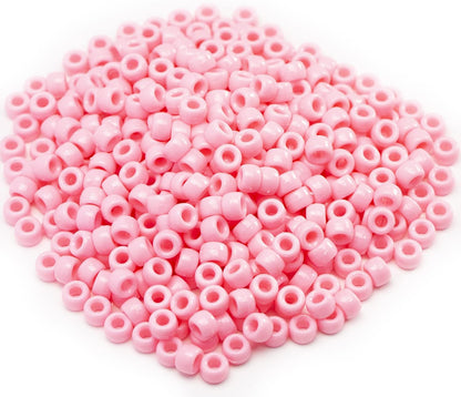 Gxueshan 1000 Pcs Acrylic Black Pony Beads 6x9mm Large Hole Pen Hair Kandi Beads Bulk for Friendship Bracelet Necklace Jewelry Making Earring Braiding Kit