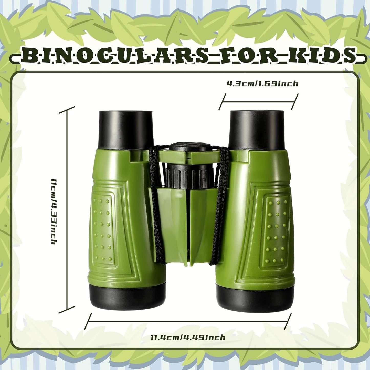 Libima 24 Pcs Binoculars Bulk Educational Compact Binoculars with Neck String Telescope for Learning Bird Watching Camping Hiking Travel Safaris Birthday Gifts(Green)