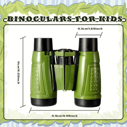 Libima 24 Pcs Binoculars Bulk Educational Compact Binoculars with Neck String Telescope for Learning Bird Watching Camping Hiking Travel Safaris Birthday Gifts(Green)