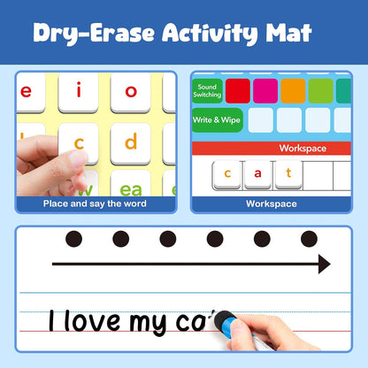 Aizweb Phonics Magnetic Letters Tiles,Hooked on Phonics Alphabet Letter Sound,Learn to Read Spelling Phonemic Awareness Speech Therapy Reading Manipulative,Preschool Pre k Classroom Materials