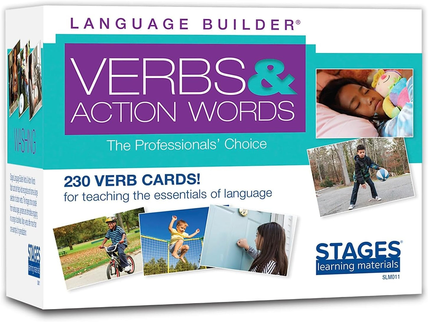 Stages Learning Materials Language Builder Verb Flash Cards Photo Vocabulary Autism Learning Products for Aba Therapy & Speech Articulation Suitable for Kids