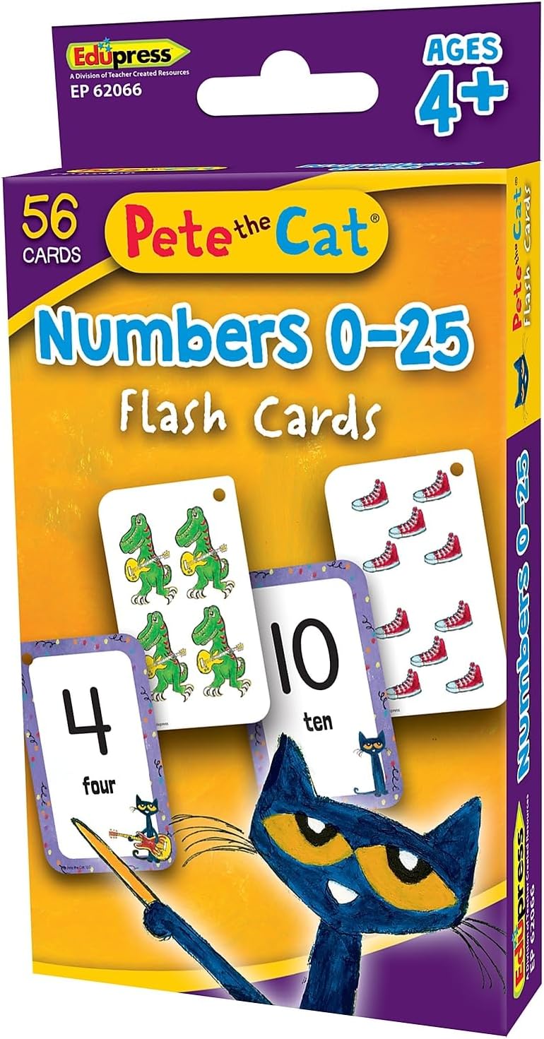 Pete The Cat® Numbers 0–25 Flash Cards (EP62066)