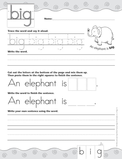 100 Write-and-Learn Sight Word Practice Pages: Engaging Reproducible Activity Pages That Help Kids Recognize, Write, and Really LEARN the Top 100 High-Frequency Words That are Key to Reading Success