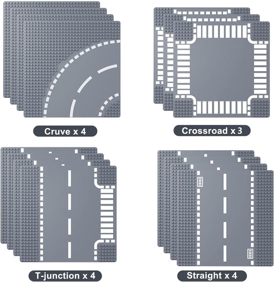 Road Base Plates - 15 City & Street Plates, 10"x10" Road Baseplates