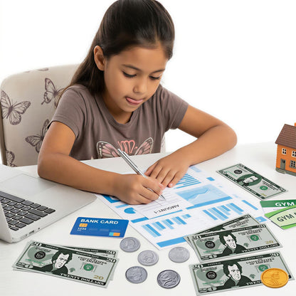 600 Pcs Fake Money for Kids - Realistic Play Money Bills & Plastic Coins - Math Manipulatives & Classroom Currency Set for Grocery Store, Bank, & Board Games - Educational Counting Toy, Ages 3+