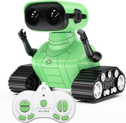 ALLCELE LED RC Robot Toys for Girls with Programming, Music, Demo and LED Function, Remote Control Robot Toy, Gift for Girls 3-8 Years Old Blue Pink
