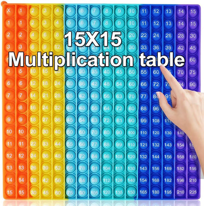 Rainbow Multiplication Table Game Learning Board, 9x9 Educational mathSTEM Sensory Math Toy, Classroom & Homeschool Learning Game, Multiplication Flash Cards Table Chart for Kids