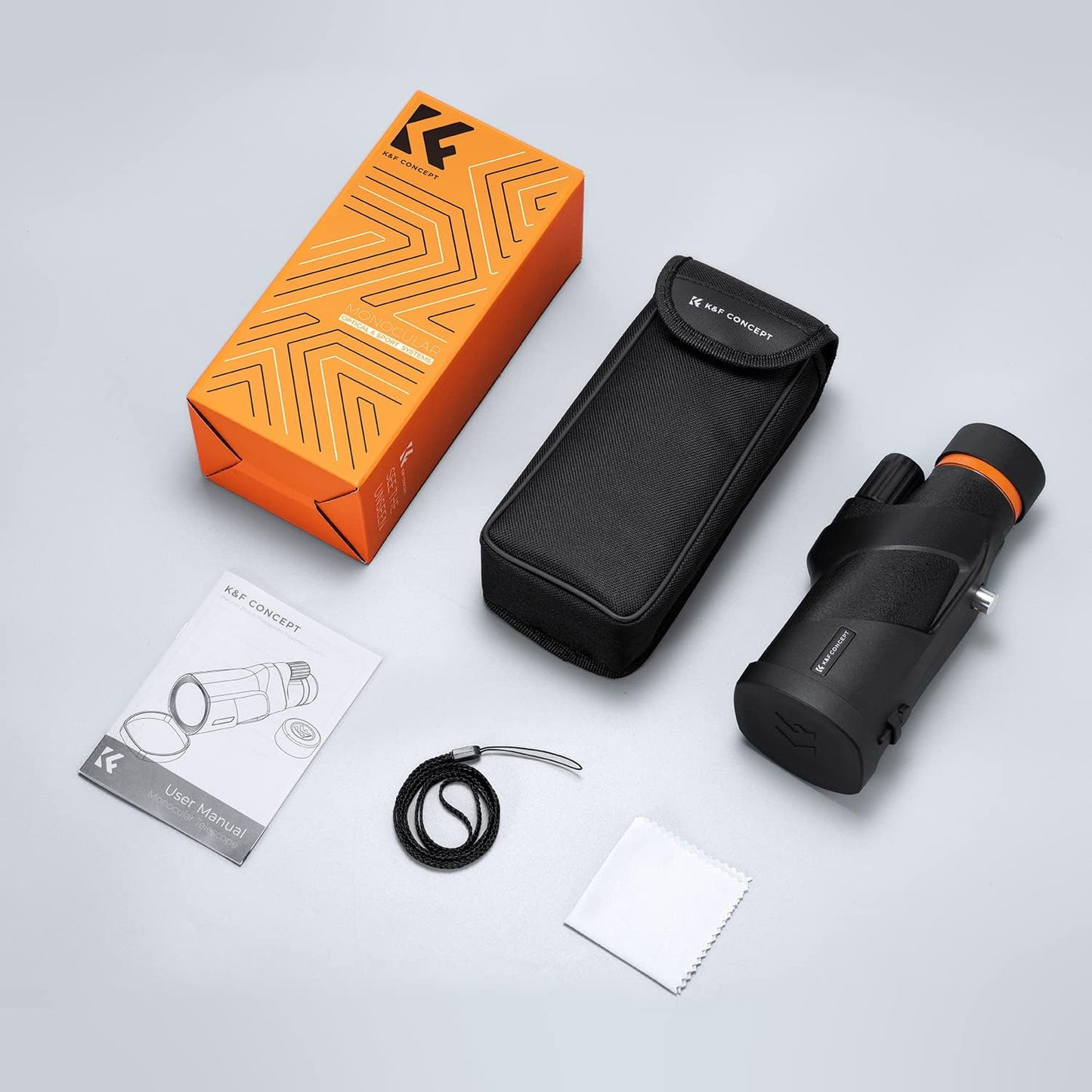 K&F Concept 8-32X50 Zoom Monocular - High Power Dual Focus Prism Compact Monoculars for Kids Adults, with Phone Adapter, Low Light Night Vision, FMC Lens for Bird Watching Hunting Travel Camping Starg