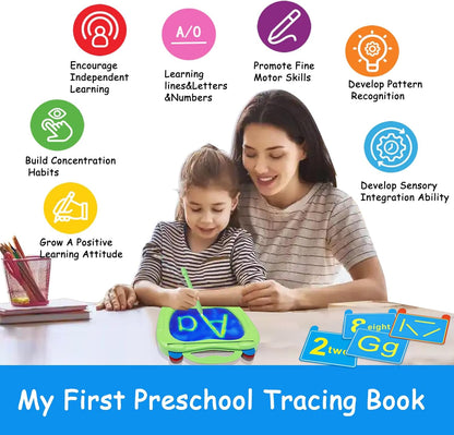 Preschool Sensory Learning Activities for Kids: Reusable Letters & Numbers Tracing Pad for Kids Ages 3-5 - ABC Handwriting Practice Sensory Toys for Preschool Kindergarten Toddlers 3 4 5 Years Old