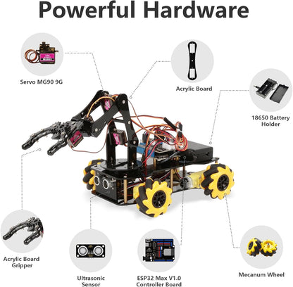 ACEBOTT Smart Robot Car Kit Compatible with Arduino, Robotics for Kids Ages 8-12 12-16, Electronic Programming Project/STEM Science Kits Coding Gifts for Adults and Youths