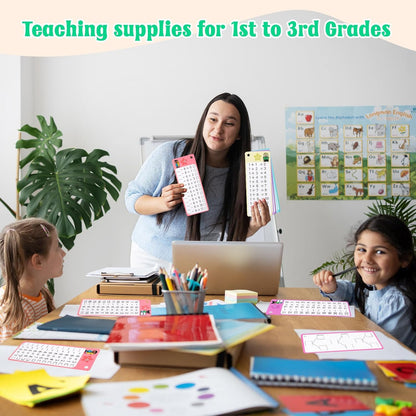 30Pcs Multiplication and Division Flash Cards, Math Flash Card with 4 Dry Erase Pens 2 Rings, Time Table Flash Cards for 1st to 3rd Grades Fun Learning with Math Game