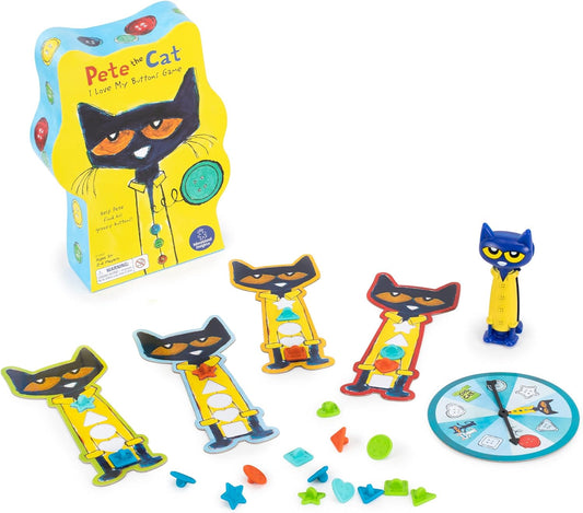 Educational Insights Pete The Cat I Love My Buttons Game - Shape Matching Games for Toddlers 3-5, Turn-Taking Kids Games, Toddler Fine Motor Skills Toys, Preschool Learning Activities
